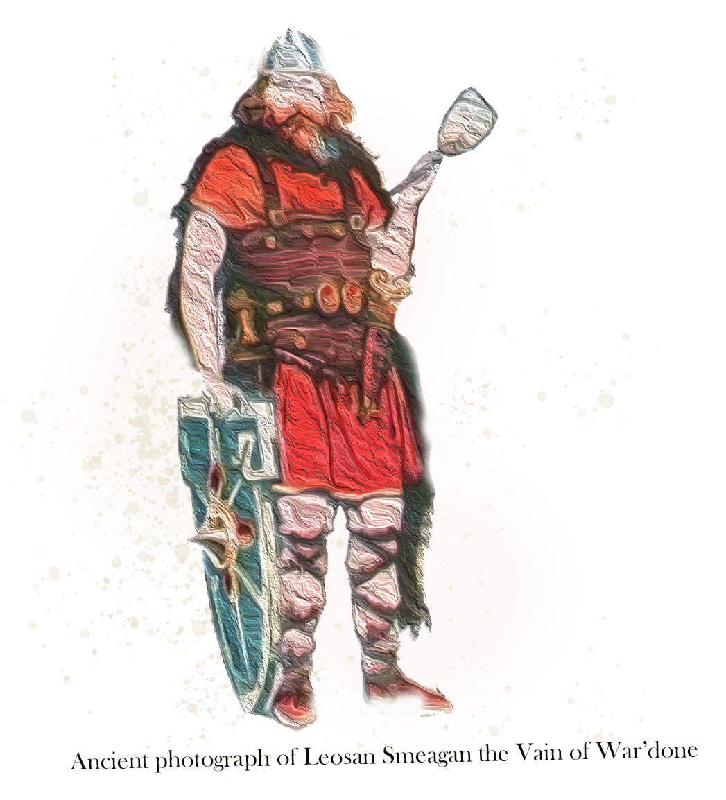 Image of celtic chief holding a mirror